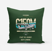 Thumbnail for Cessna 150M design on dark green pillow