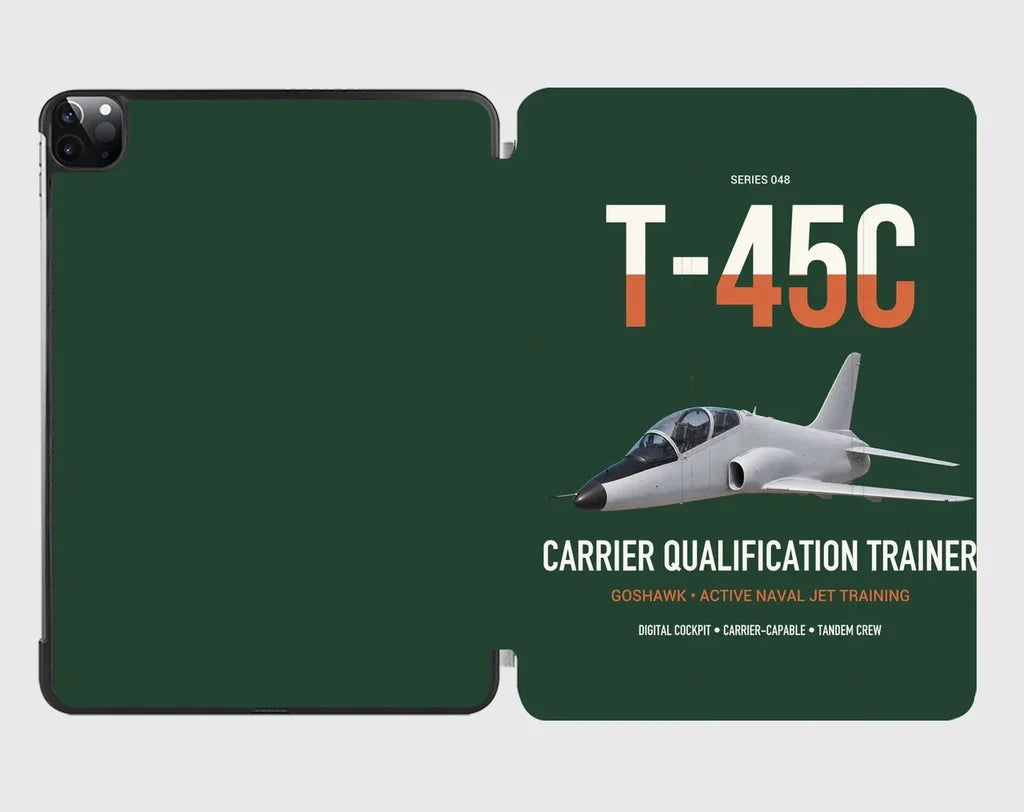 T-45C Goshawk design on dark green ipad tablet case