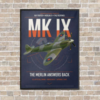 Thumbnail for Supermarine Spitfire Mk IX vertical canvas print - framed - navy blue background