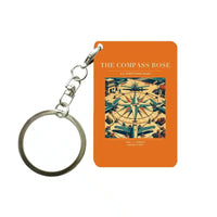 Thumbnail for VINTAGE G4139 - The Compass Rose - Designed Key Chain design on orange