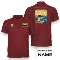Thumbnail for VINTAGE G4517 - The Desert Landing Ground - Double-Side Polo T-Shirt design on red+name
