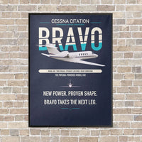 Thumbnail for Cessna Citation Bravo vertical canvas print - framed - navy blue background