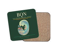 Thumbnail for Rafael Hernández Airport (BQN) design on dark green 1 piece coaster
