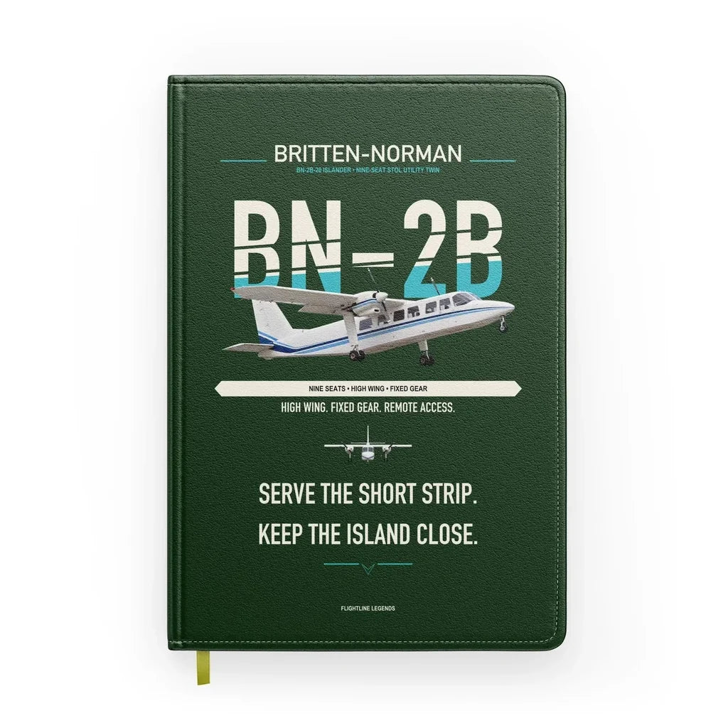 Britten-Norman BN-2B-26 Islander design on dark green notebook