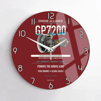 Thumbnail for GP7200 design on dark red no frame wall clock