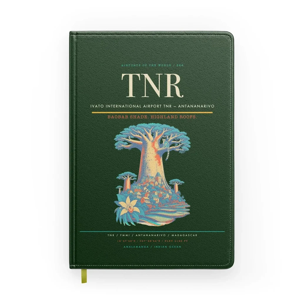 Ivato International Airport (TNR) design on dark green notebook
