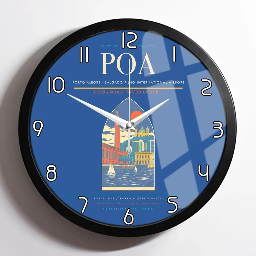 Porto Alegre - Salgado Filho International Airport POA Wall-Clock Framed - Blue