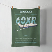 Thumbnail for Bombardier Learjet 60XR design on dark green towel