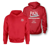 Thumbnail for Piper PA-24-250 Comanche 250 design on red double-side hoodie, double-side print