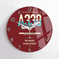 Thumbnail for Airbus A330-300 design on dark red no frame wall clock