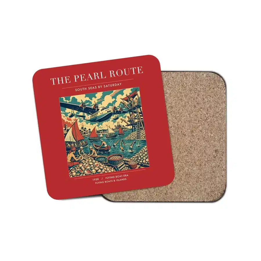 The Pearl Route - Designed Coasters design on red 1-piece