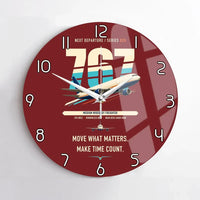 Thumbnail for Boeing 767-300F design on dark red no frame wall clock