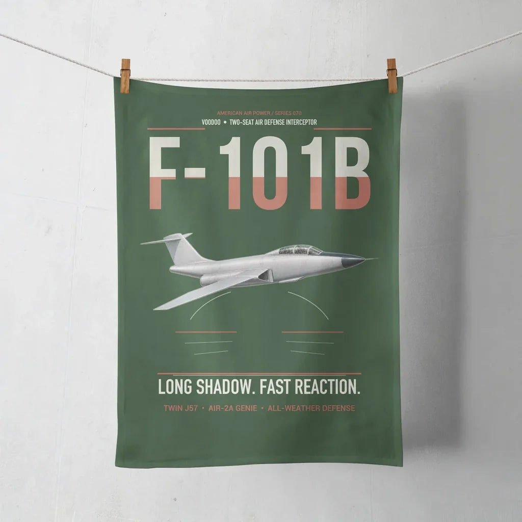 F-101B Voodoo design on dark green towel