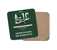 Thumbnail for Aviat Husky A-1C-180 design on dark green 1 piece coaster