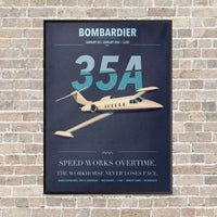 Thumbnail for Bombardier Learjet 35A vertical canvas print - framed - navy blue background