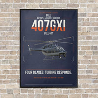 Thumbnail for Bell 407GXi vertical canvas print - framed - navy blue background
