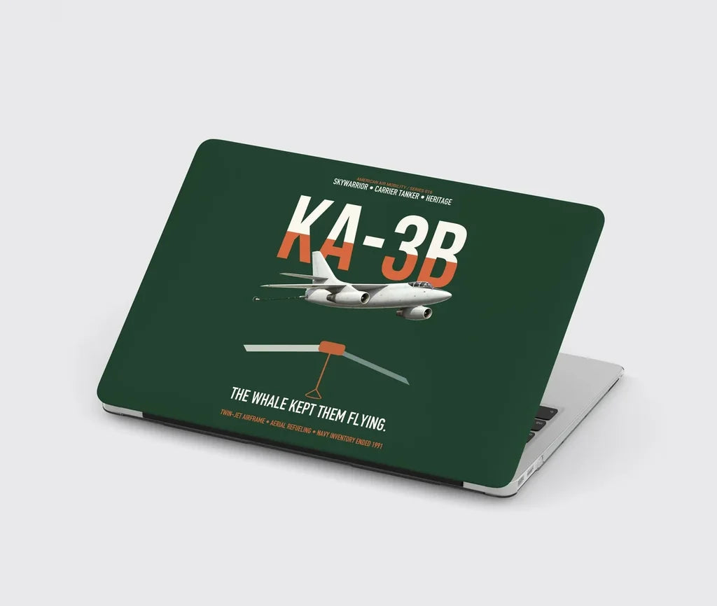 KA-3B Skywarrior design on dark green MacBook case