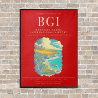 Thumbnail for Grantley Adams International Airport BGI - Canvas Framed - Red