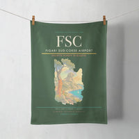 Thumbnail for Figari Sud-Corse Airport (FSC) design on dark green towel