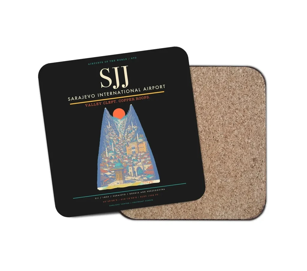 Sarajevo International Airport SJJ Coaster 1-Piece - Black