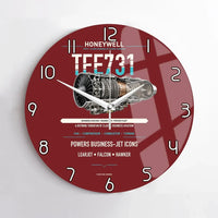 Thumbnail for TFE731 design on dark red no frame wall clock