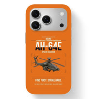 Thumbnail for Boeing AH-64E Apache Guardian design on orange magsafe iphone case, for iPhone 17 Pro