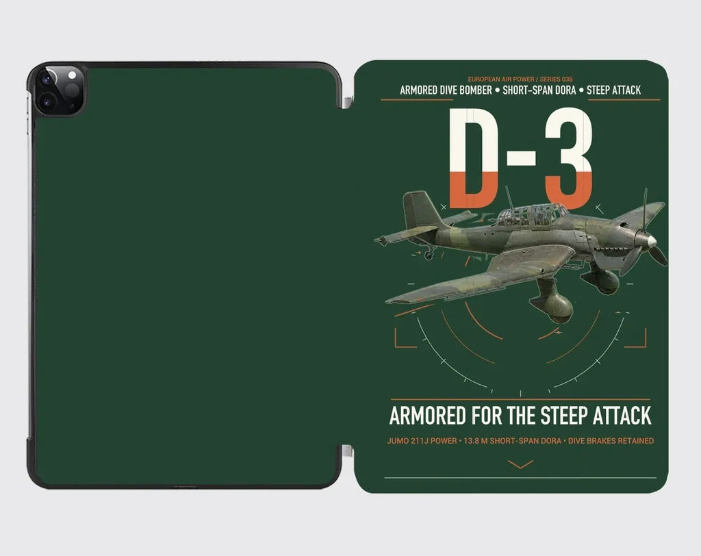 Junkers Ju 87D-3 design on dark green ipad tablet case