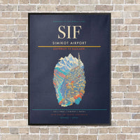 Thumbnail for Simikot Airport SIF - Canvas Framed - Navy Blue