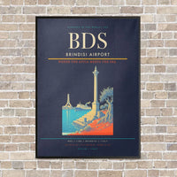 Thumbnail for Brindisi Airport BDS - Canvas Framed - Navy Blue