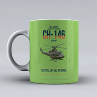 Thumbnail for Bell Canada CH-146 Griffon design on light green ceramic mug, double-side print