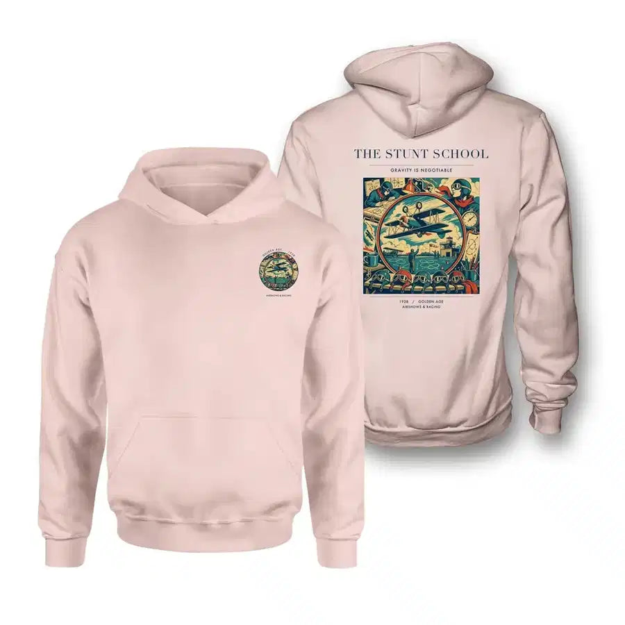 VINTAGE G4044 - The Stunt School - Double-Side Hoodie design on pink double side