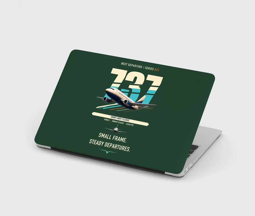 Boeing 737-500 Classic design on dark green MacBook case
