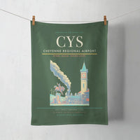 Thumbnail for Cheyenne Regional Airport (CYS) design on dark green towel