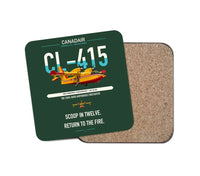 Thumbnail for Canadair CL-415 design on dark green 1 piece coaster