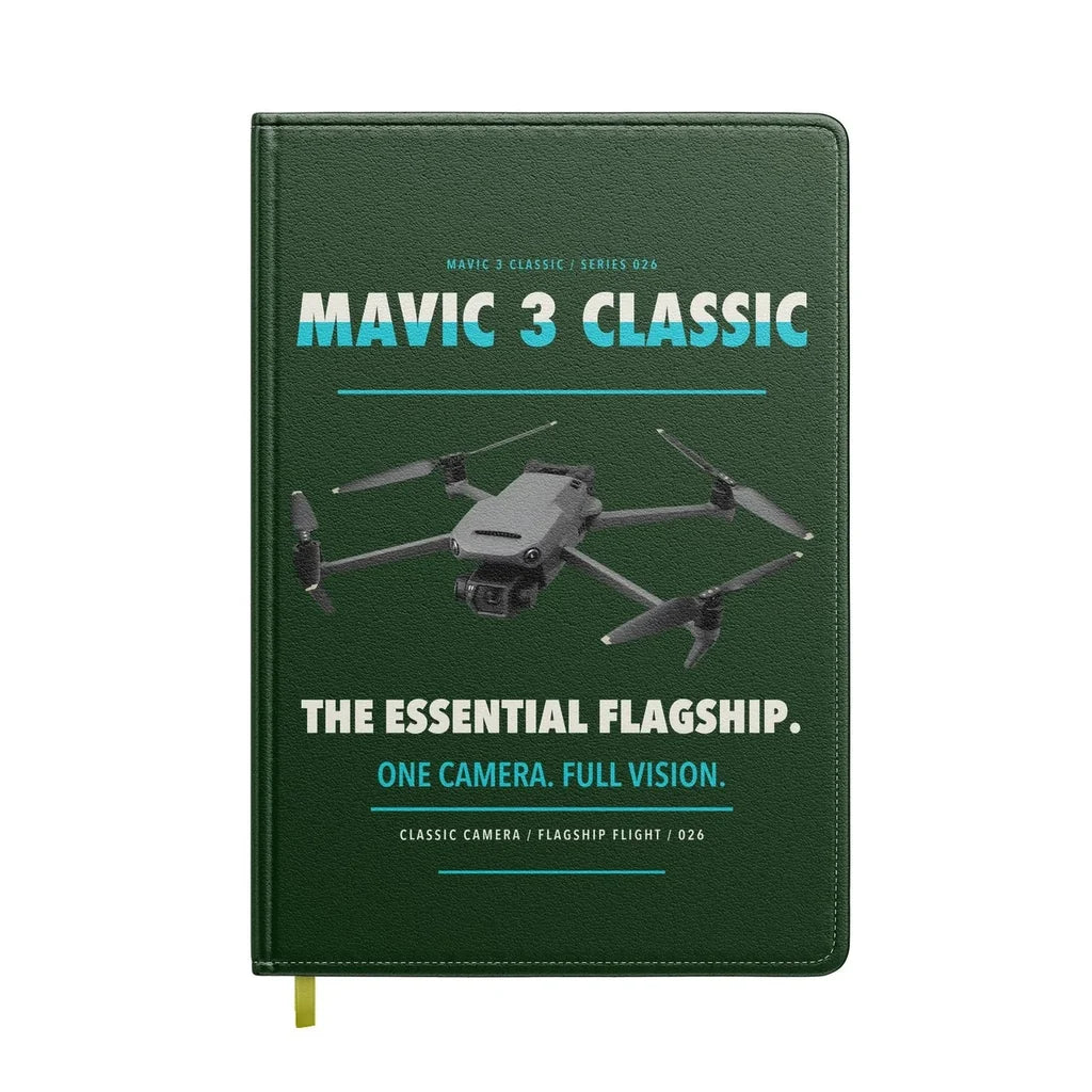 DJI Mavic 3 Classic design on dark green notebook