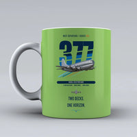 Thumbnail for Boeing 377 Stratocruiser double-side print on light green ceramic mug