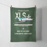 Thumbnail for Cessna Citation XLSPlus design on dark green towel