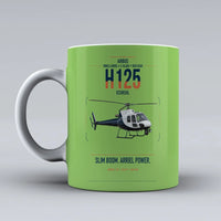 Thumbnail for Airbus H125 design on light green ceramic mug, double-side print