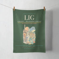 Thumbnail for Limoges – Bellegarde Airport (LIG) design on dark green towel