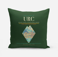 Thumbnail for Urumqi Diwopu International Airport (URC) design on dark green pillow