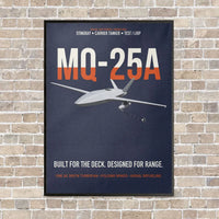 Thumbnail for MQ-25A STINGRAY vertical canvas print - framed - navy blue background
