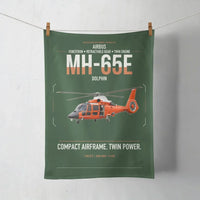 Thumbnail for Airbus MH-65E Dolphin design on dark green towel