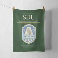 Thumbnail for Santos Dumont Airport (SDU) design on dark green towel