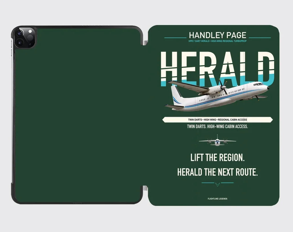 Handley Page HPR.7 Dart Herald design on dark green ipad tablet case