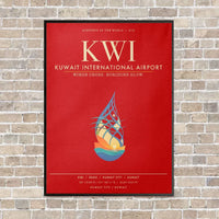 Thumbnail for Kuwait International Airport KWI - Canvas Framed - Red