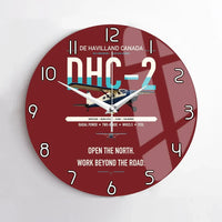 Thumbnail for DHC-2 Beaver Mk I design on dark red no frame wall clock