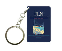 Thumbnail for Hercilio Luz International Airport (FLN) design on navy blue key chain