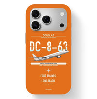 Thumbnail for Douglas DC-8-63 design on orange magsafe iphone case, for iPhone 17 Pro