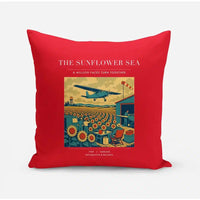 Thumbnail for VINTAGE G4391 - The Sunflower Sea - Designed Pillows design on red
