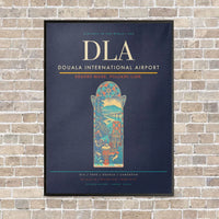 Thumbnail for Douala International Airport DLA vertical canvas print - framed - navy blue background
